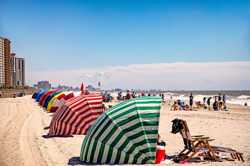 real people, human, day, outdoors, crowd, water, group of people, sun, relax, myrtle beach, holiday, ocean, coast, horizon over water, vacation, shoreline
