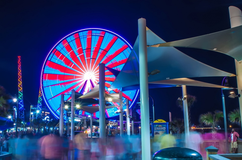 lighting equipment, inside, 720P, hdr, sky, nature, amusement park ride, people, beach, morning, excitement, long exposure, ferris wheel, enjoyment, evening