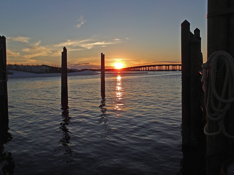 tranquil scene, sunset, city, destin, pier, sun, fishing, fort walton, tranquility, architecture, dusk, dawn, sea, real people, travel, 2K, reflection