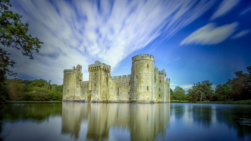 1080P, hd, castle, nature, reflection, pond