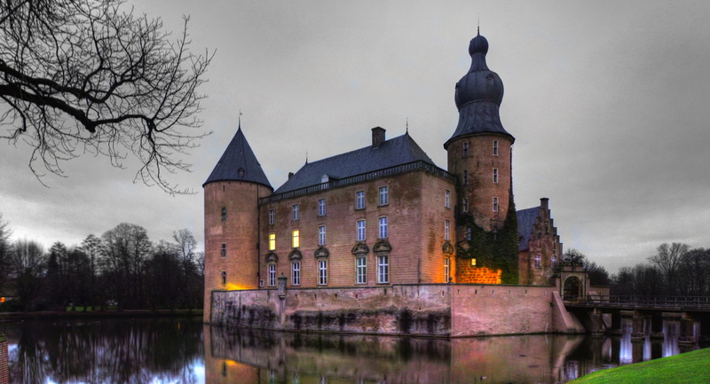 travel destinations, city, plant, outdoors, tower, pond, germany, town, architecture, castle, nature, cloud - Sky, beautiful, place of worship, travel