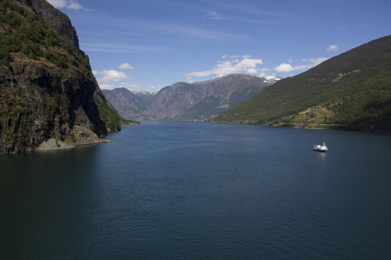 sky, mountain, tranquil scene, norway, outdoors, nature, transportation, 5K, fjord, the midday sun, scenics - nature, idyllic, mountain range, water, day
