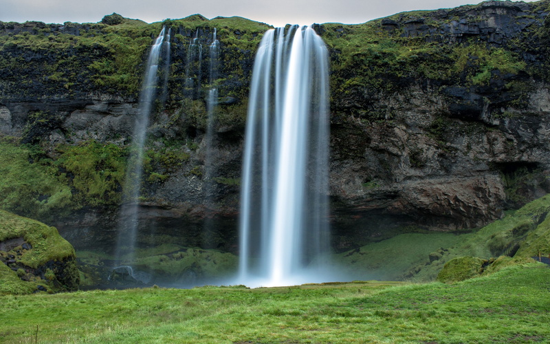 rock, 4K, stream, waterfall, iceland, seljalandsfoss
