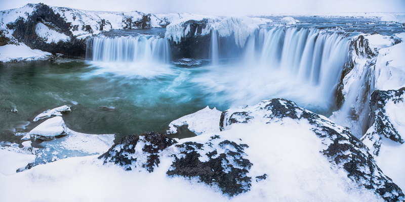 iceland, Godafoss, nature, winter, river, scenics, waterfall, waterfalls, landscape, water, 8K