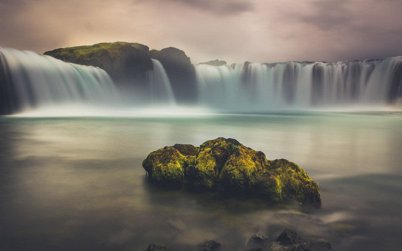 Godafoss, Waterfall, 2K, Iceland