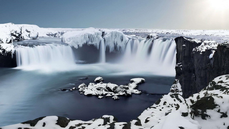 water, white color, no people, melting, tranquil scene, non-urban scene, myvatn, landscape, godafoss, lake myvatn, cold temperature, europe, 1080P, outdoors