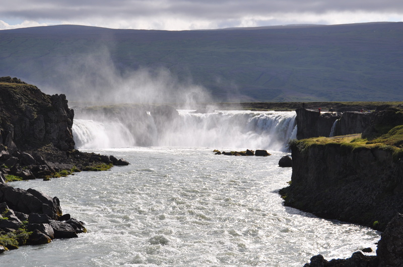 rock - object, Waterfall, 4K, Iceland, long exposure, beauty in nature, motion, Godafoss, flowing, scenics - nature, outdoors, water, flowing water, day