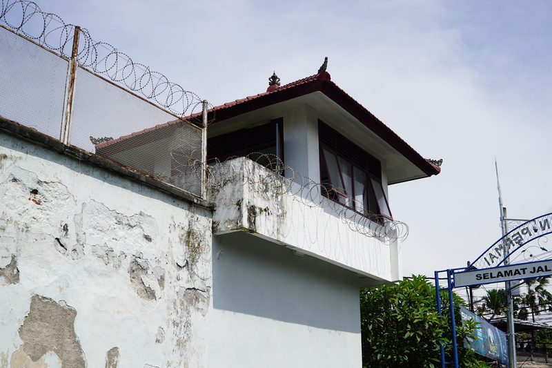 prison, color, white, denpasar, indonesia, built structure, house, belief, old, tower, railing, sky, tree, plant, roof, bali, architecture, spirituality