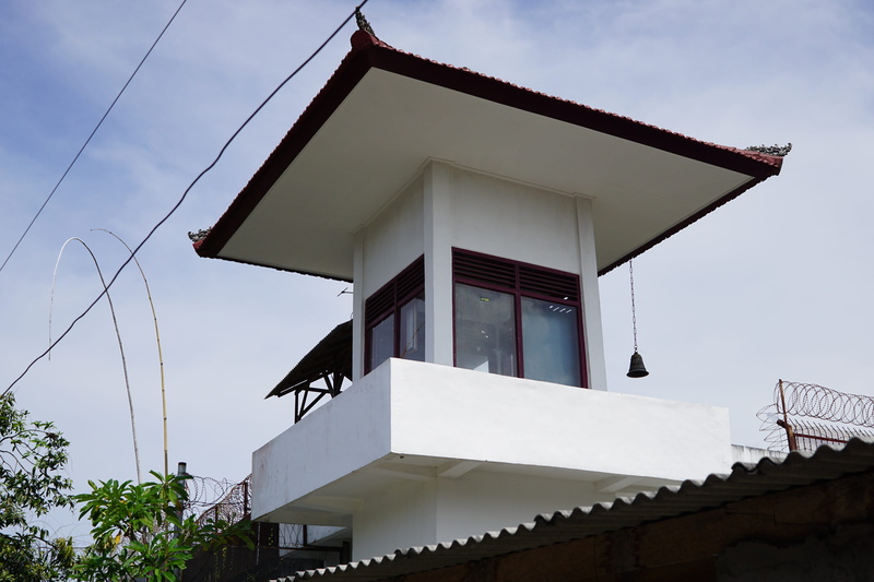 white color, cloud - sky, tower, house, barbed wire, denpasar, kerobokan, color, white, residential district, day, building, prison, plant, bali, architecture