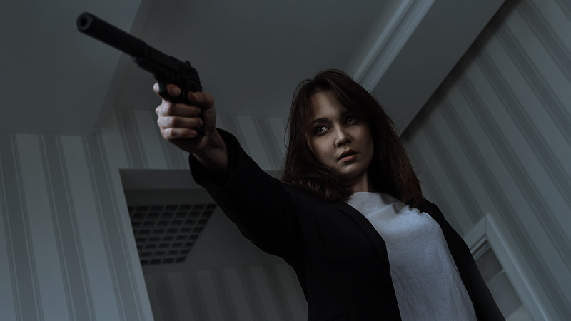 girl, Oleg Gritsun, gun, Yana Frolova, 1080P
