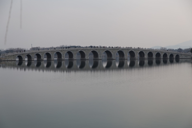 copy space, kunming lake, architecture, bridge - man made structure, in a row, sky, day, built structure, fuel and power generation, hydroelectric power