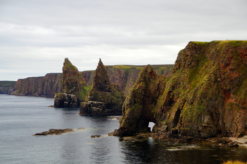 rock, day, landscape, sky, islands, mountain, rock needles, rock formation, water, nature, stacks of duncansby, scenics - nature, no people, coast, scotland