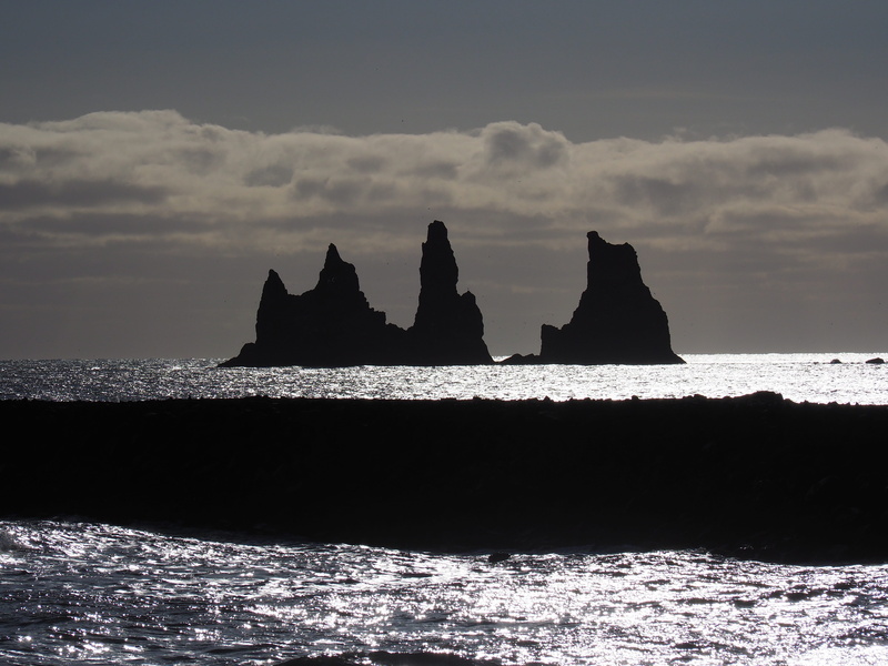 scenics - nature, petrified trolls, rock formation, vik, water, reynisdrangar, rock, land, 5K, sage, long-amur, cloud - sky, skessudrangur, solid, control