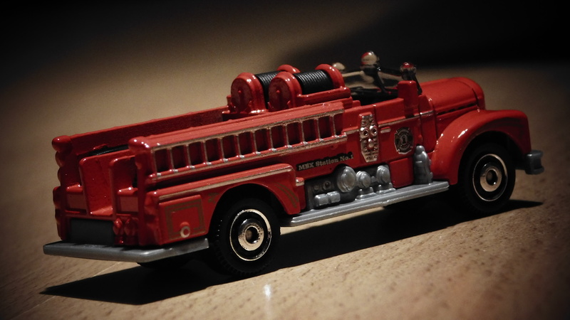 container, pick-up truck, motor vehicle, toy, business, fire truck, toy car, truck, maquette, transportation, freight transportation, red, retro styled
