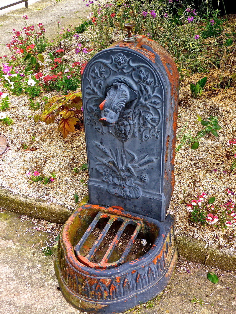 plant, carving - craft product, water, faucet, metal, 4K, spout, human representation, day, text, representation, drink, sculpture, tap, nature, flowering plant