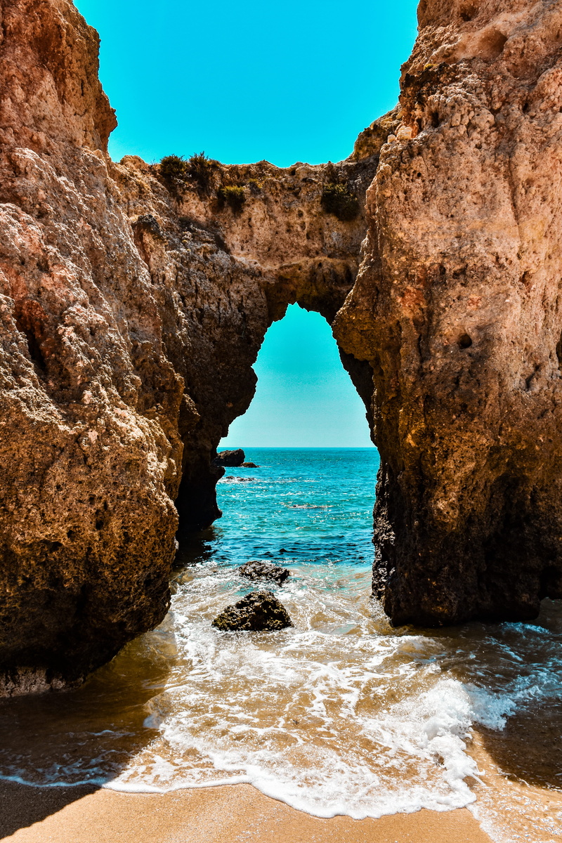limestone, rock, tides, ocean, motion, horizon over water, solid, sea, rock - object, waves, sea foam, rock formation, tranquil scene, eroded, formation