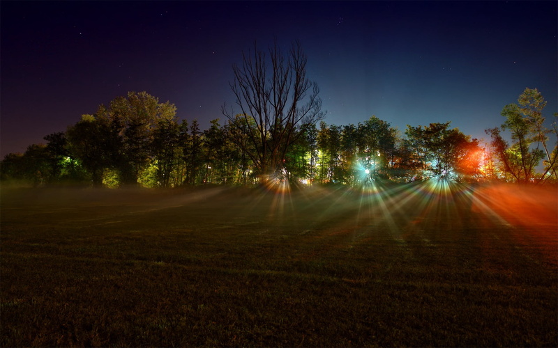 blurred Motion, field, lights, no People, grass, road, 1080P, sun, outdoors, tranquility, dark, nature, photo, beams, trees, sky, night, backgrounds, rural Scene