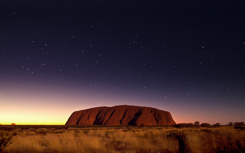 scenics - nature, astronomy, space, sky, ounu, tranquil scene, night, hd, rock formation, no people, 4K, land, ayers, landscape, mountain, nature, k, environment
