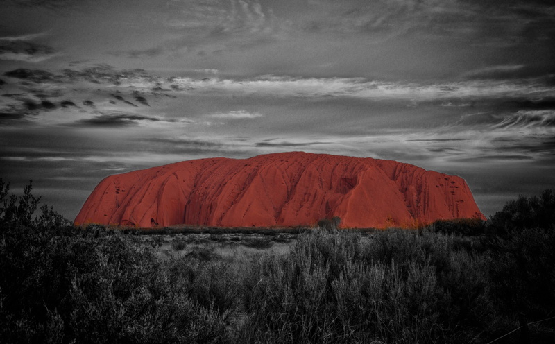 Oceania, non-urban scene, red, field, plant, outdoors, 5K, rock, Nature, Australia, Landscape, ayers, mountain, land, camping, sky, tranquility, beauty in nature