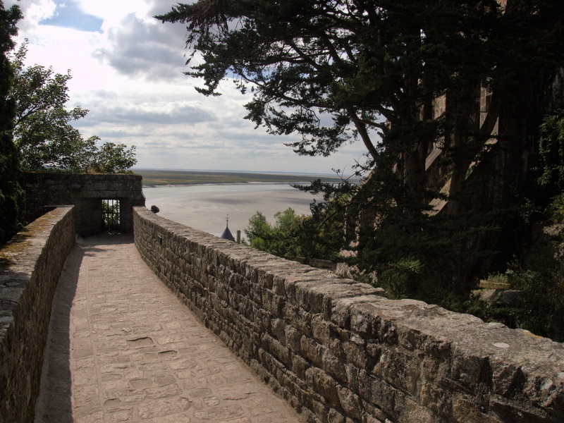 scenics - nature, plant, europe, day, monastery, le mont saint michel, tranquility, built structure, footpath, church, tourism, tranquil scene, architecture