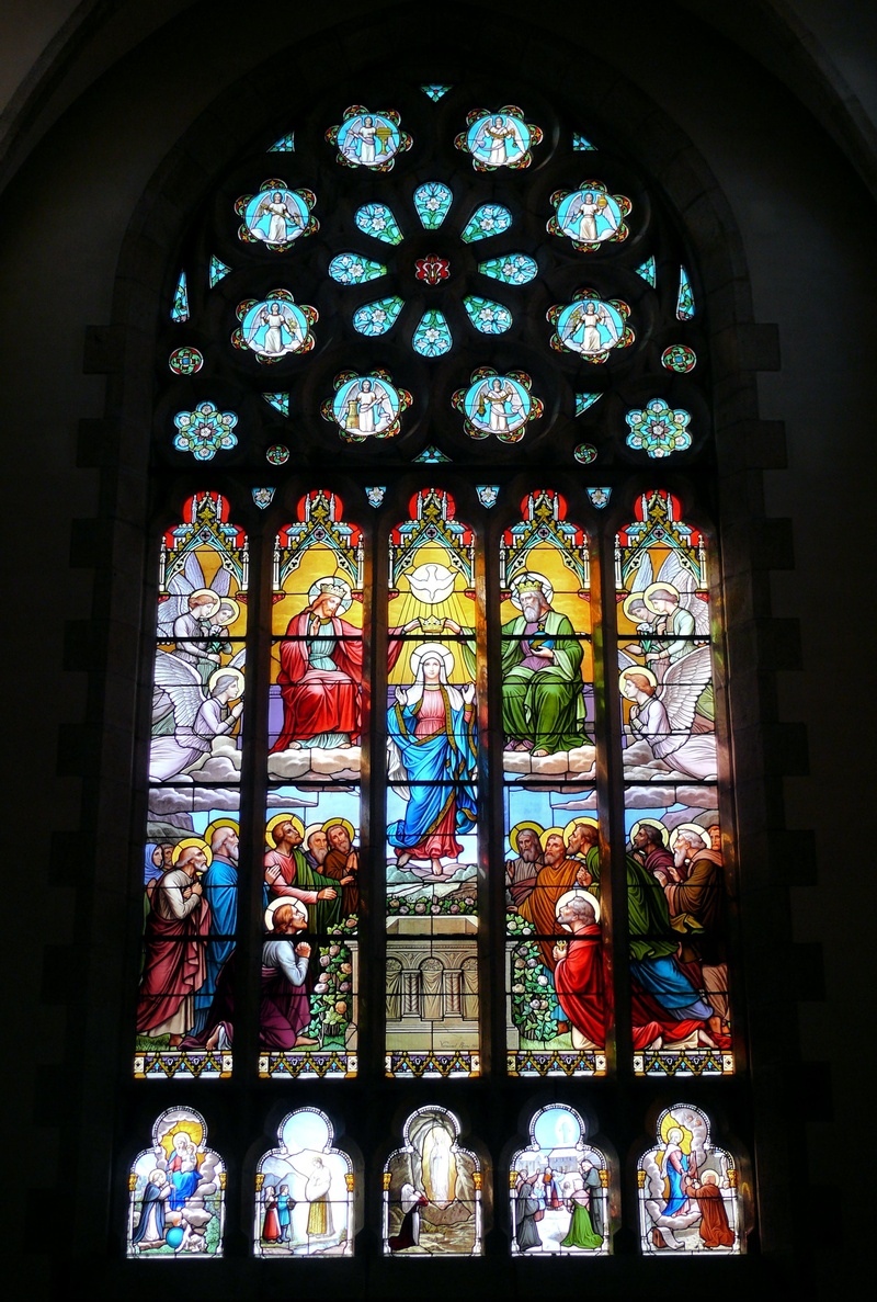 saint cast le guildo, spirituality, ornate, no people, religion, belief, place of worship, art and craft, church, glass - material, stained glass window