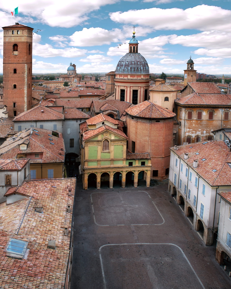 belief, view, no people, day, outdoors, dome, square, italy, townscape, reggio emilia, spirituality, built structure, city, place of worship, religion