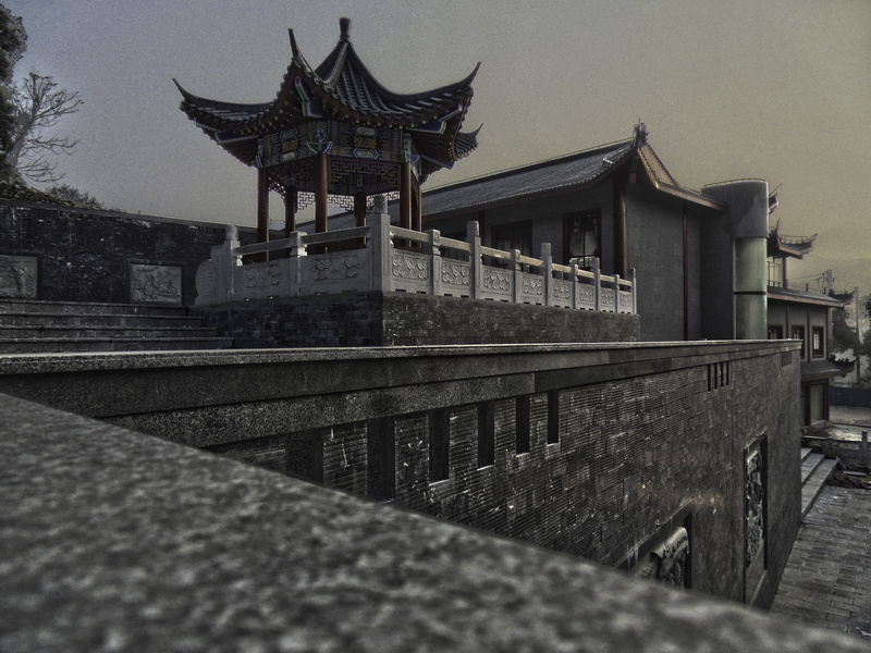 nature, 4K, water, wall, religion, place of worship, yongfu, belief, building, building exterior, low angle view, guilin, fengshan park, day, no people