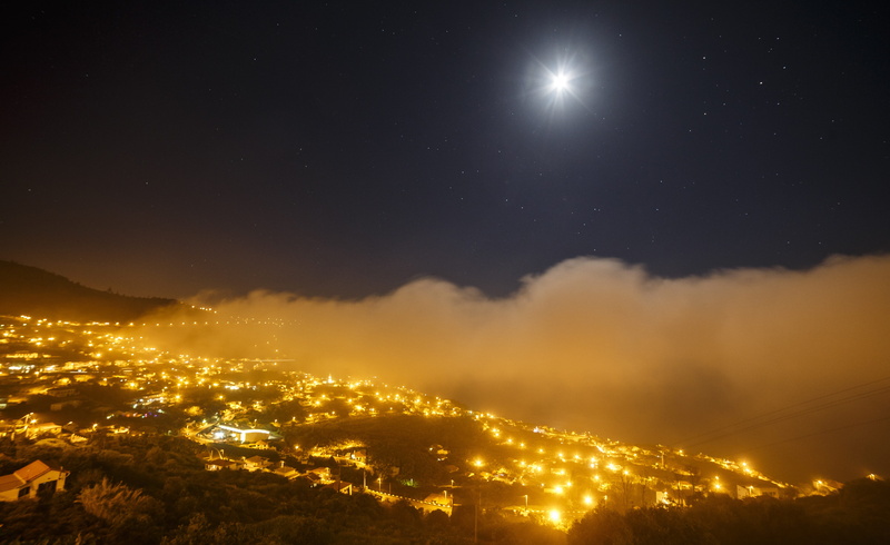 no people, portugal, sky, scenics - nature, tree, beauty in nature, cloud - sky, moonlight, outdoors, city, tranquility, 5K, environment, arco da calheta