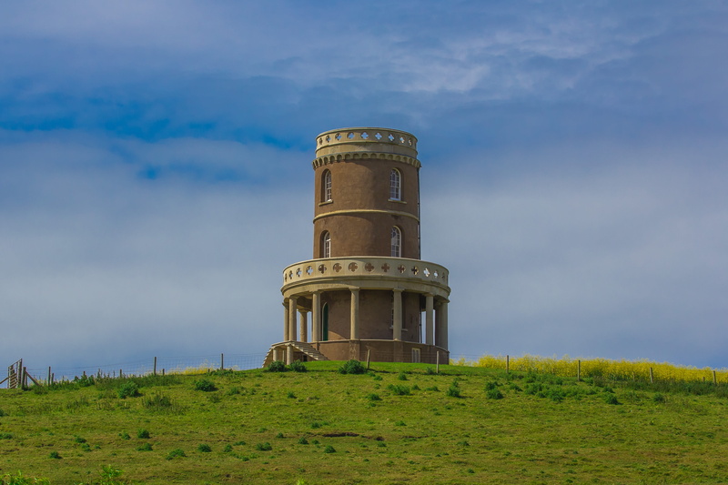Dorset, structure, no people, day, building, factory, Coast, beige, green color, Building, round, cloud - sky, Tower, field, grass, England, 4K, brown