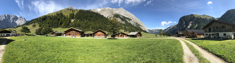 travel destinations, landscape, grass, sky, panoramic, eng, austria, farm, environment, scenics - nature, summer, mountain, land, engalm, mountain range