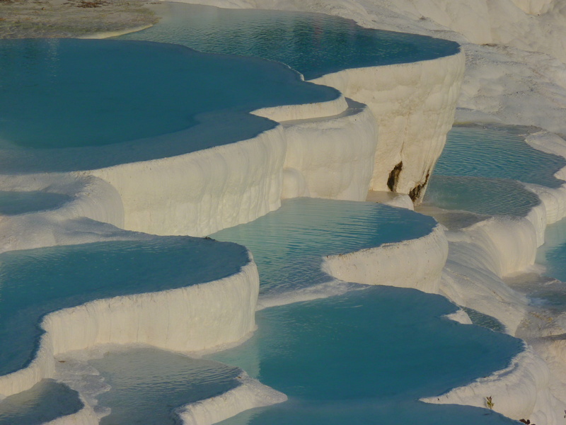 sea, Pool, thermal springs, Pamukkale, reflection, non-urban scene, beauty in nature, sunlight, tranquil scene, high angle view, aerial view, shangri, turkey