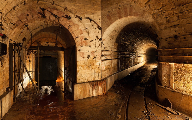 1080P, lights, tunnels, mine, stone, rail, cave, rock, tracks, buildings, railroad, world, architecture