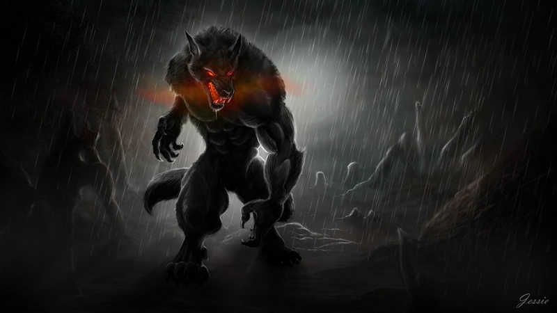 1080P, red eyes, Fantasy, werewolf