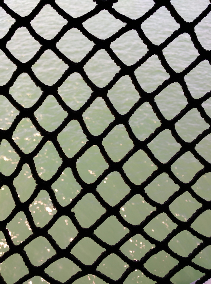 Web, outdoors, metal, day, Net, ocean, sea, grid, Knots, black color, maritime, nature, textured, no people, shape, water, close-up, texture, fence, metal grate
