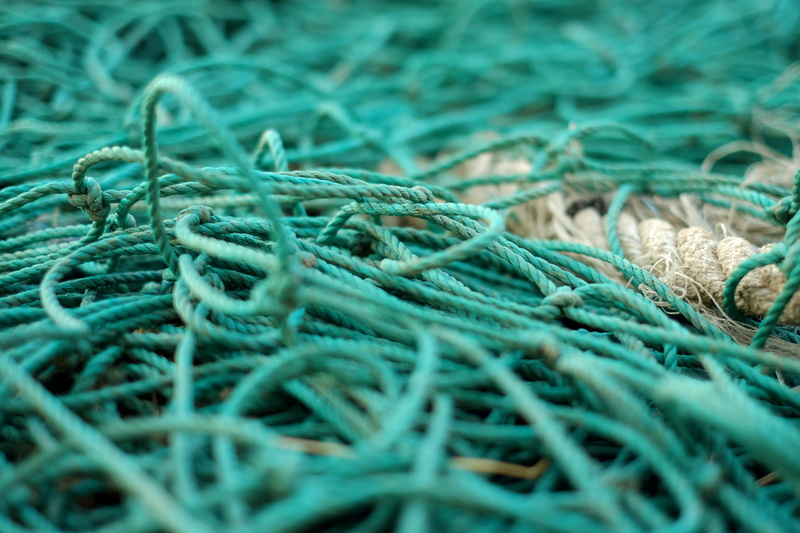 close-up, green color, nature, complexity, ropes, fishing industry, backgrounds, pattern, full frame, fishing, fishing net, 4K, green, photography, blue
