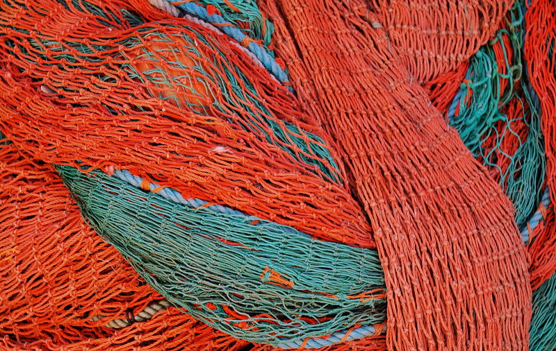 pattern, fishing industry, rope, textile, large group of objects, high angle view, commercial fishing net, full frame, fishing net, textured, turquoise colored