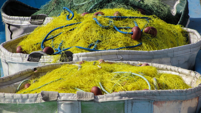 harbour, multi colored, plant, rod, yellow, sunlight, commercial fishing net, no people, nature, variation, 4K, arrangement, boat, fishing industry, day