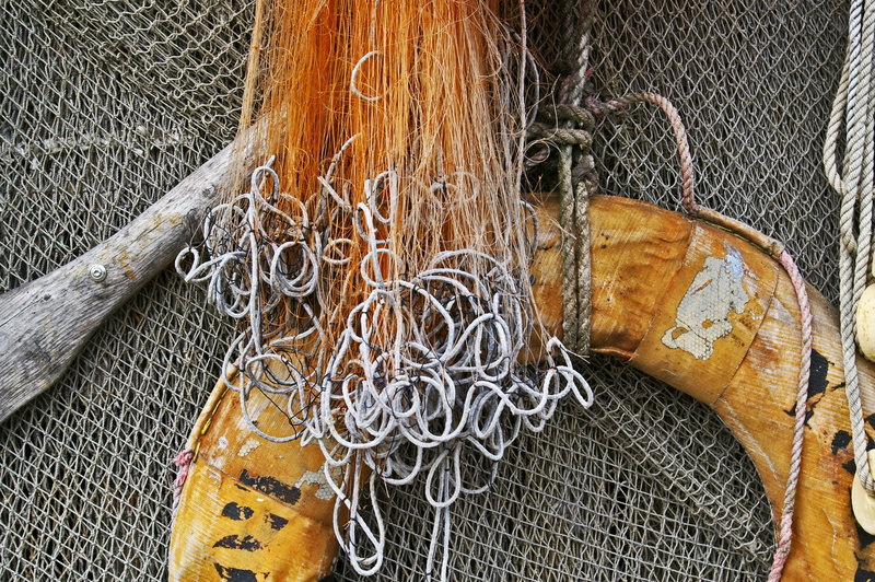 bay, ship, metal, close-up, full frame, no people, fishing industry, maritime, fish, port, still life, wood - material, lifebelt, fishing net, commercial fishing net