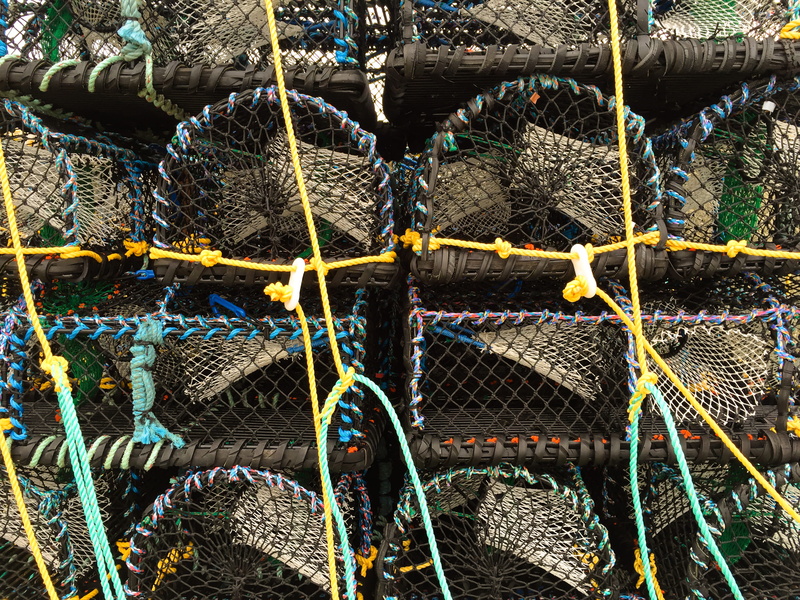 day, white, rope, cages, trawling, harbor, nets, nature, sea, fishing industry, saint ives, yellow, blue, commercial fishing net, outdoors, close-up, arrangement
