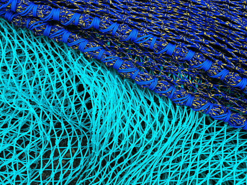 textured, design, full frame, textile, indoors, flooring, no people, pattern, high angle view, fishing industry, fishing net, 2K, net, turquoise colored