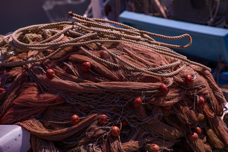 rope, no people, rod, port, close-up, fishing industry, harbor, market, freshness, basket, focus on foreground, dock, outdoors, abundance, cord, mooring