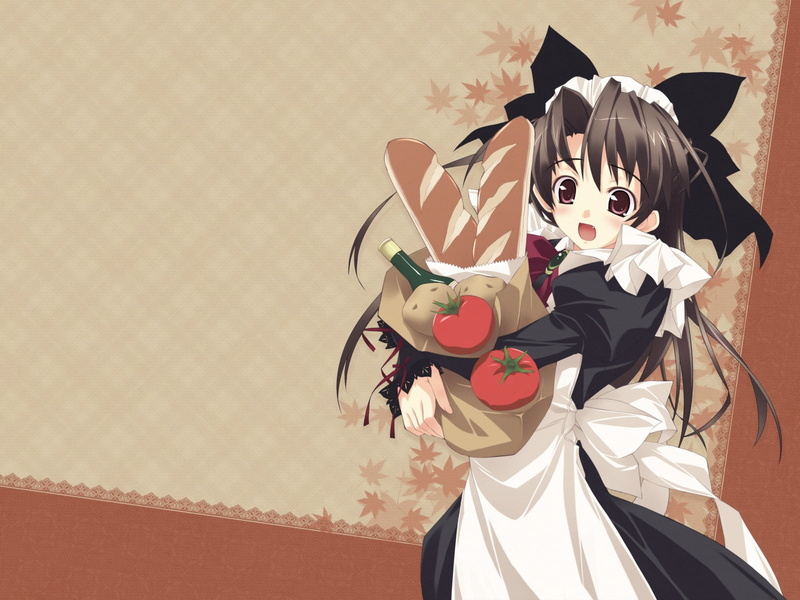 murakami suigun, celebration, bread, indoors, food, lifestyles, girl, animal wildlife, maid, 720P, wall - building feature, mask, representation, costume