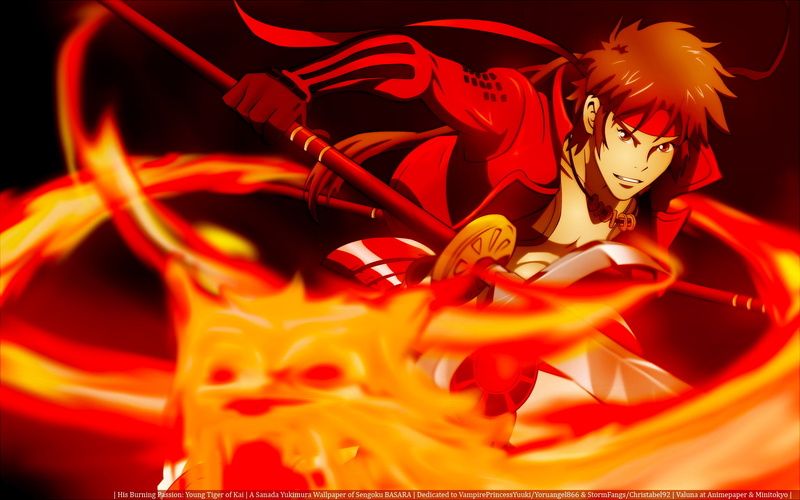 fire, weapon, basara, sanada, 1080P, sengoku, red, yukimura