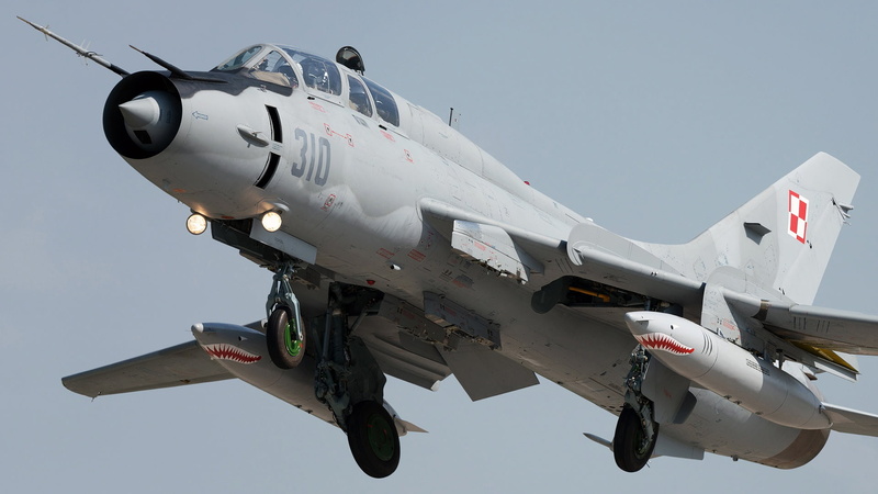 Polish air force, Sukhoi Su-22M4, PTB, Chassis, The rise, Su-22, Su-22M4, 1080P, Fighter-bomber