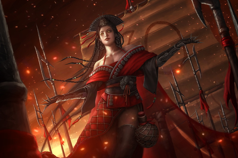 girl, Swordsman, dress, art, villain, Dong Fang Bu Bai, 5K