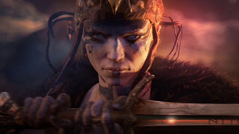 young adult, looking at camera, night, textured effect, fantasy, mystery, emotion, reflection, contemplation, sky, hellblade senuas sacrifice, dusk, digital composite