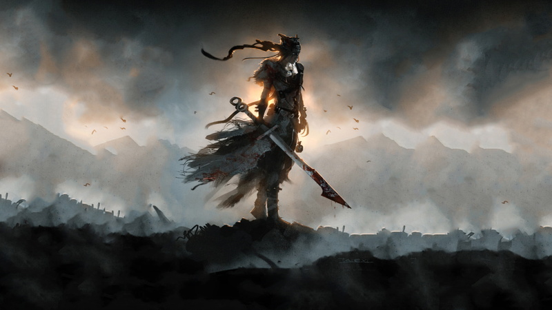 claymore, holding, Hellblade: Senuas Sacrifice, female, 4k, warrior, digital, sword