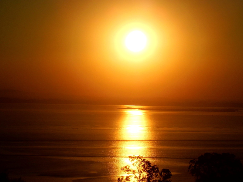 horizon over water, porto alegre, sunlight, rio, orange color, beauty in nature, yellow, nature, water, outdoors, landscape panorama, tranquil scene, sunset