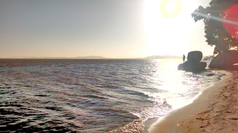 silhouette, sun, water, beauty in nature, sunset, one person, real people, outdoors, nature, land, scenics - nature, motion, leisure activity, beach, sea