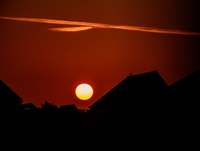 tranquility, 4K, architecture, sunset, silhouette, tranquil scene, beauty in nature, nature, outdoors, no people, ilford, built structure, copy space